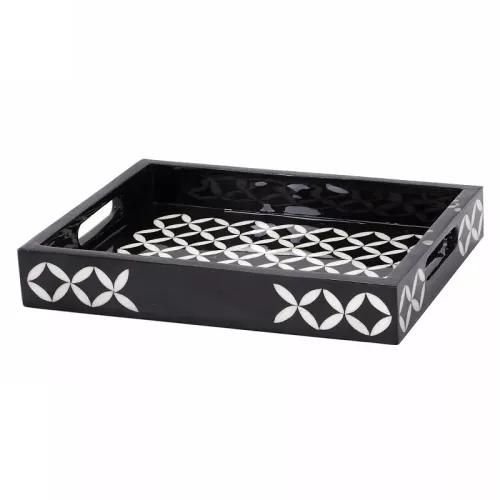 Payaa Dienblad 36x29x6cm zwart wit (111618)