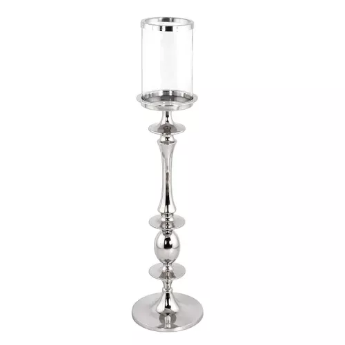 Payaa Vloerkaars Windlicht Laura 20x20x125cm zilver (109189)