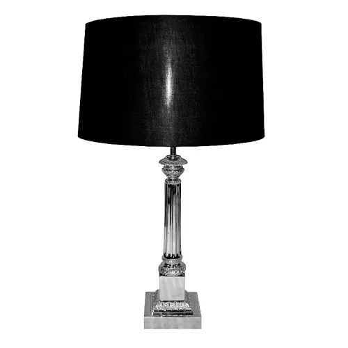 Payaa Tafellamp 18x18x67cm met zwarte kap zilver classic (112585)