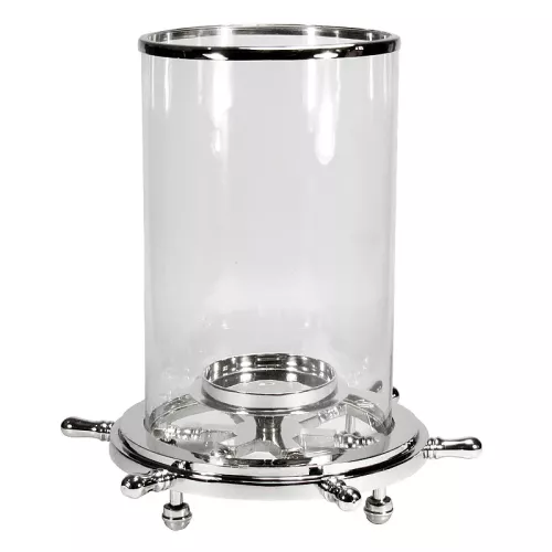 Payaa Windlicht Hector 44x44x32cm scheepsbesturing zilver (112703)