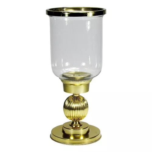 Payaa Windlicht Elora 17x17x38cm goud glas (112689)