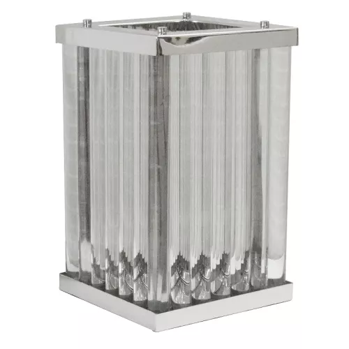 Payaa Windlicht Licht 25x25x40cm Art Deco Groot Vierkant Zilver (107888)