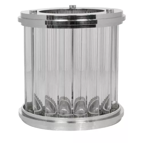 Payaa Windlicht Licht 27x27x28cm Art Deco Klein zilver glas (110719)