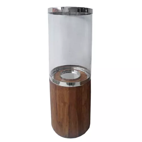 Windlicht Licht Dante 26x26x81cm Houten Voet Groot