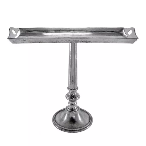 Payaa Dienblad op voet 64x25x58cm zilverkleurig metaal onbewerkt (112276)