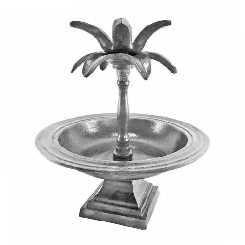 Etagere 1 laags 25x25x28cm Bord 25cm ruw zilver palm