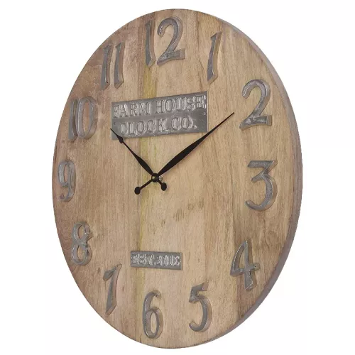 Payaa Wandklok 61x61x4cm hout vintage (111491)
