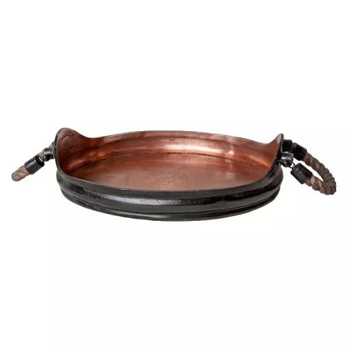 Dienblad 49x35x11cm Ovaal met Touwgreep