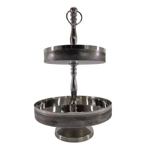 Payaa Etagere 2 laags Aurora 25x25x42cm zilver (115891)