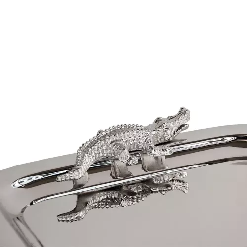 Payaa Dienblad 57x39x4cm Aligator handvat zilver (106995)