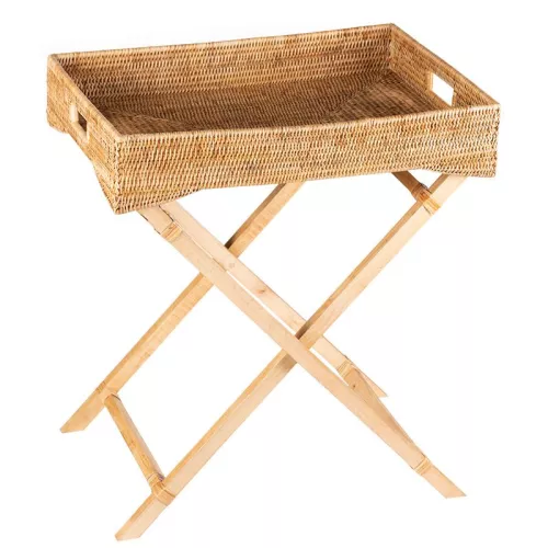 Payaa Butler dienblad met gevouwen houten poten 60x40x75cm (115173)