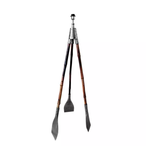 Floor Lamp 12x18x161cm Elect. With Mango Wood