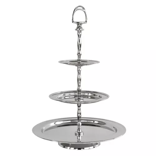 3-Tier Round Plate 25x25x37cm With Horse Paddle