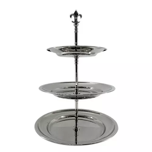 Payaa 3-laags Etagere 30x30x48cm W/Lelie zilver (110122)