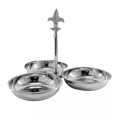 Payaa 3 Vaks Serveerschaal Zilver 22x21x16cm Lily  (101587)