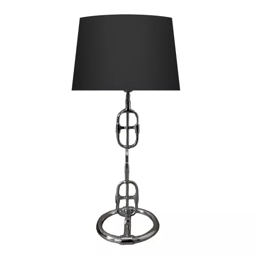 Payaa Tafellamp 25x25x58cm met zwarte stoffen kap (41x41x26cm) (110244)