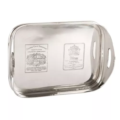 Payaa Dienblad 38x26x12cm Met Ets 2 wapenschilden zilver (113895)
