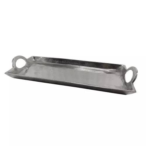 Payaa Dienblad 42x16x5cm ruw metaal zilver (200169)