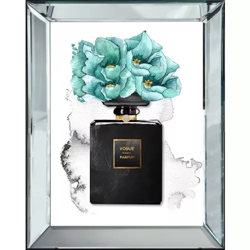 Parfum Turquoise Bloemen 50x60x4.5cm