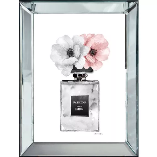 Frame Parfum Grijs/Roze Bloemen 40x4.5x50cm