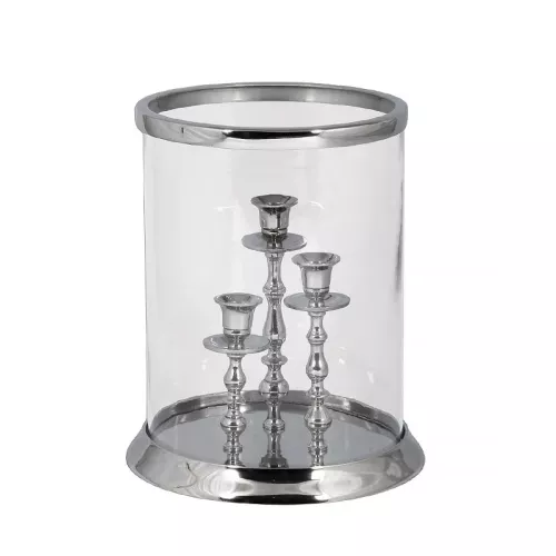 Payaa Windlicht 26x26x32cm zilver (110369)