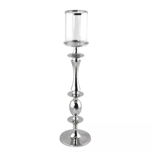 Vloerkaars Hurricane Laura 17x17x102cm zilver