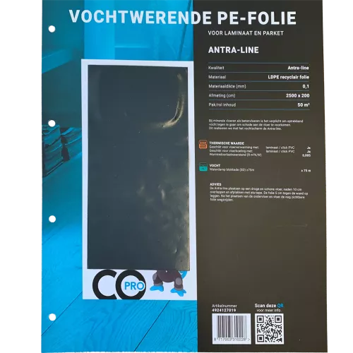 Dampfolie ondervloer LDPE recyclair folie 50m2
