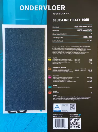 Ondervloer rol 15m2 HD-PE-foam / PE-folie pvc SRC